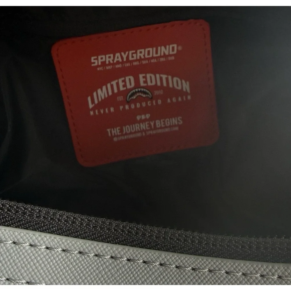Sprayground Shark Legacy Mini Duffle Bag Brown Checkered Limited Edition NWT